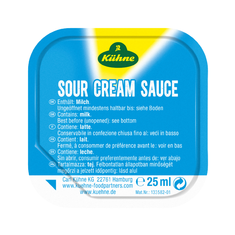 Sour Cream – 150x25ml Dip Pot – Kühne Food Partners